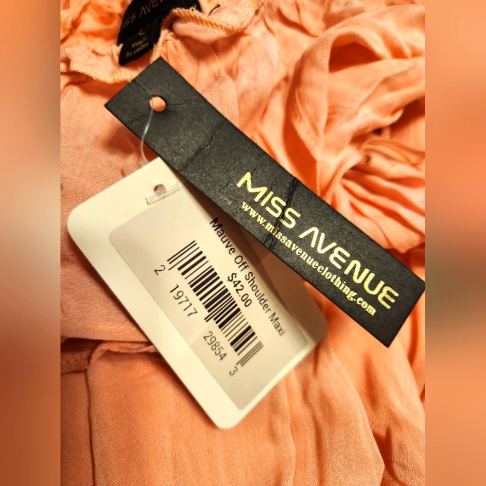 Pretty In Peachy Pink Off-Shoulder Maxi Dress with Ruffles - Picture 6 of 16
